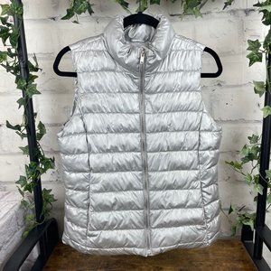 Gap Silver Puffer Vest, S